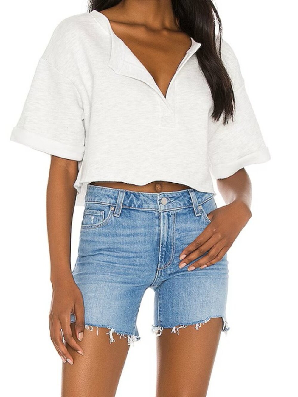 PAIGE Sarah Longline Shorts in Rochelle With Hills Hem Size 27